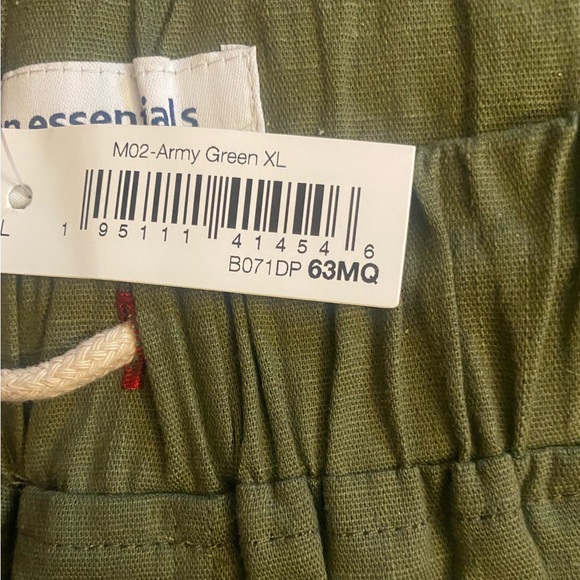 Men's Boho Linen Shorts Casual Classic Fit Short Leisure Vacation Army Green NEW - Picture 10 of 11